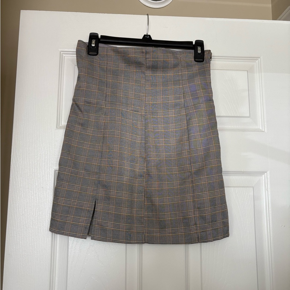 high high waisted plaid skirt